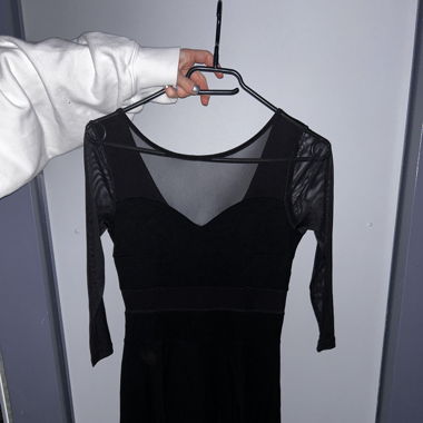 Black dress with mesh parts 