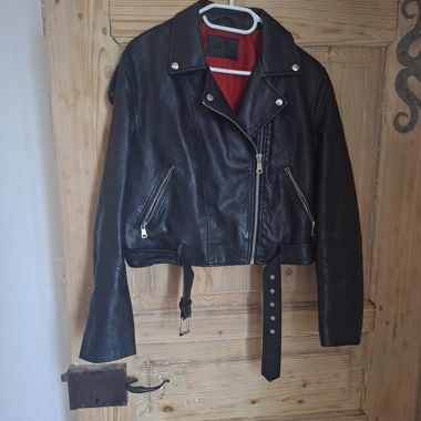 Giacca biker in pelle nera perfecto