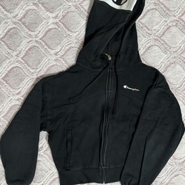 Champion Black Hooded Jacket S
