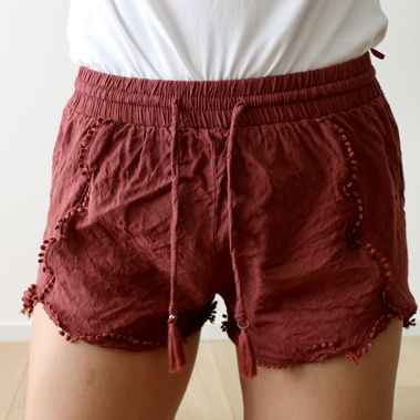 Shorts légers, rouge-brun