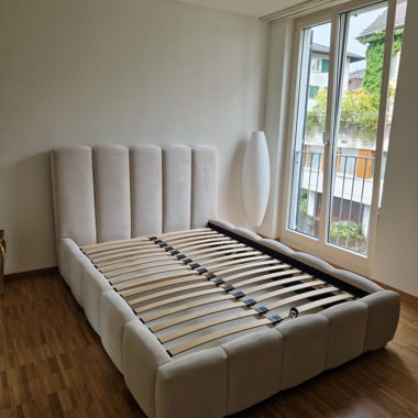 Bett mit Bettkasten 140x200cm Beige - Neu