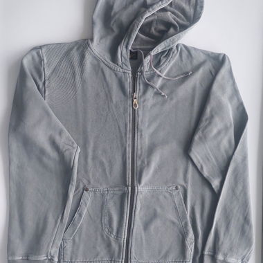 Grey zip hoodie - Wrangler blue