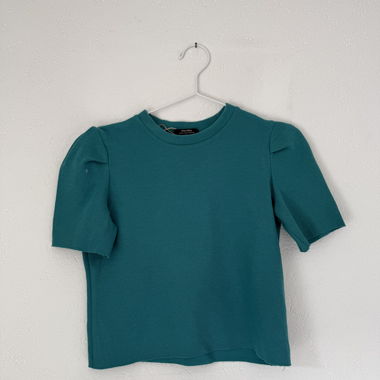 Top vert manches courtes Bershka