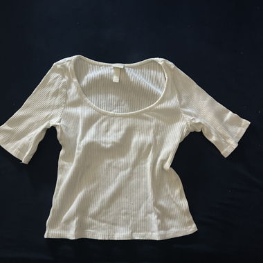H&M Geripptes weisses Top