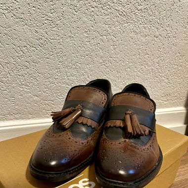 ASOS Leather Loafers in tan and black