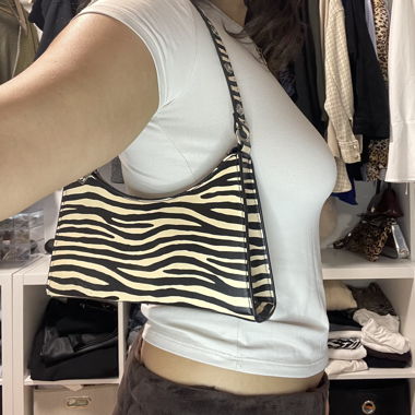 Zebra print shoulder bag