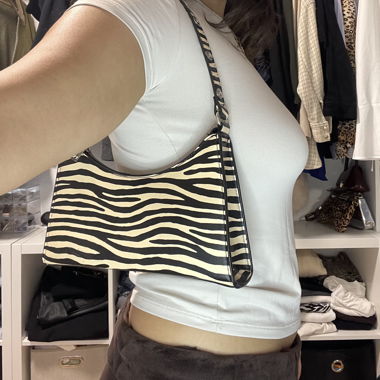 Zebra print shoulder bag