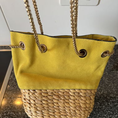 H&M Premium Handtasche aus Korb und Leder 