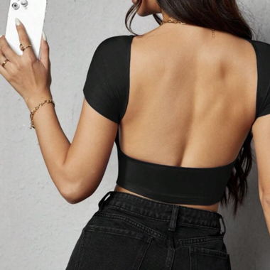 Crop-Top mit freiem Rücken