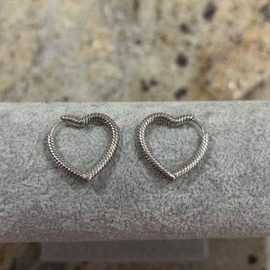 Silver Pandora Heart Hoop Earrings