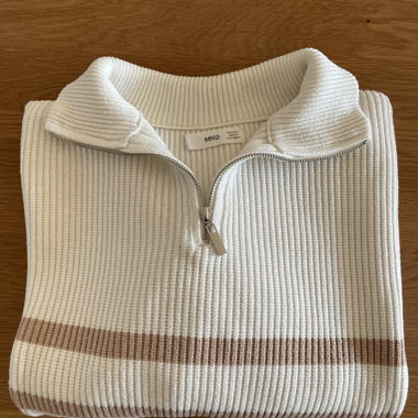 Maglione con zip a righe Mango