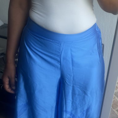 Pantaloni a gamba larga floreali blu