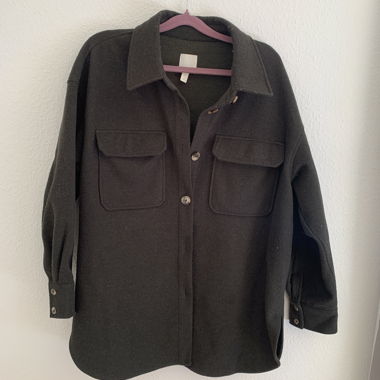 Dunkelbraune Overshirt-Jacke