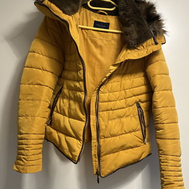 Yellow Zara Basic Puffer Jacket