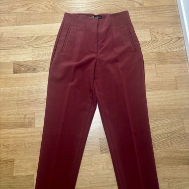 Burgundy High-Waist Trousers