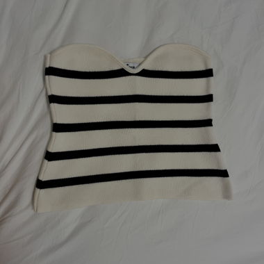 top sans manche bleu et blanc 