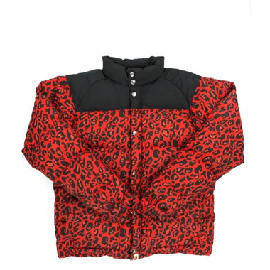 Doudoune matelassée Bape leopard camo rouge