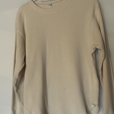 Uniqlo long-sleeve a nido d'ape beige taglia L
