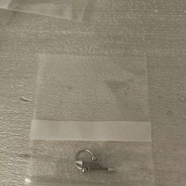 Edelstahl Septum sowie zwei spitze Ohrringe