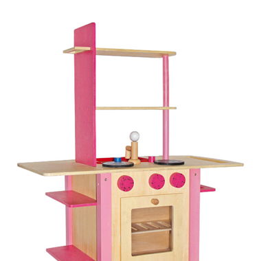 Combiné Cuisinière – Machine à laver rose en bois