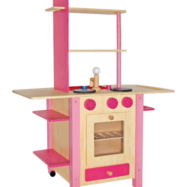 Cucina Combinata – Lavatrice rosa in legno