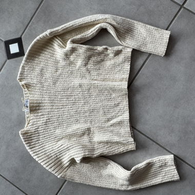 Maglione beige a coste