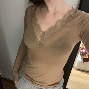 Spitzen-Longsleeve Top