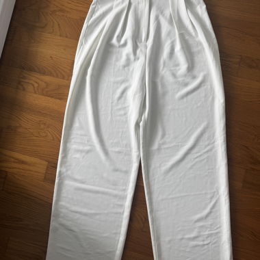 White High-Waist Trousers