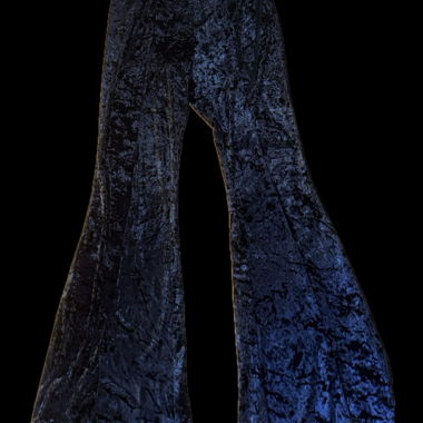 Navy velvet flared pants