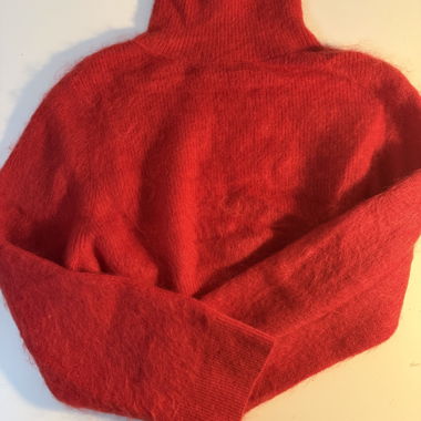 Maglione collo alto in mohair rosso