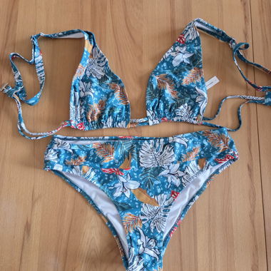 Bikini mit Tropenmuster, Grösse L