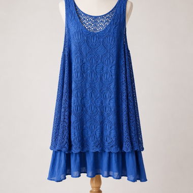 Tunica in pizzo blu