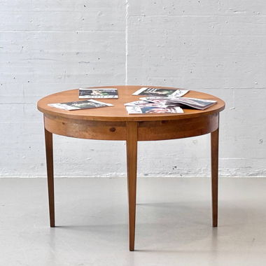 Table à manger ronde en bois de frêne massif