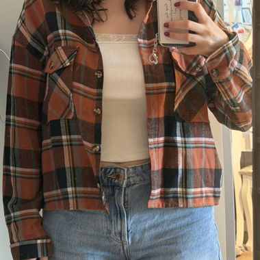 Camicia blusa in flanella a quadri M