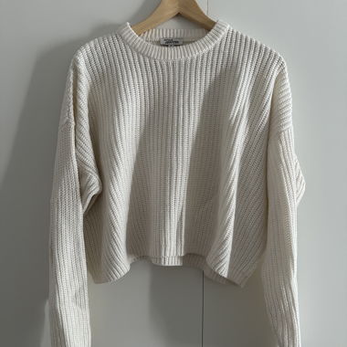 Maglione bianco/crop top