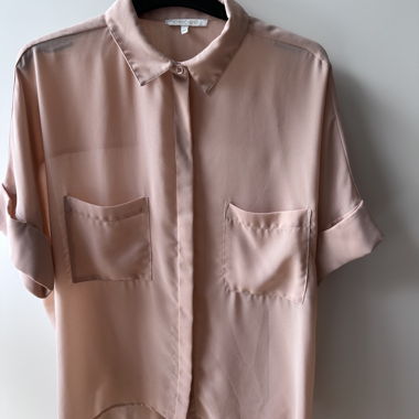 Sheer short-sleeve blouse