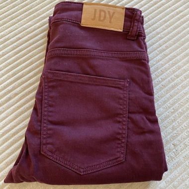 JDY Skinny Jeans Trousers Bordeaux Red Size 34 XS