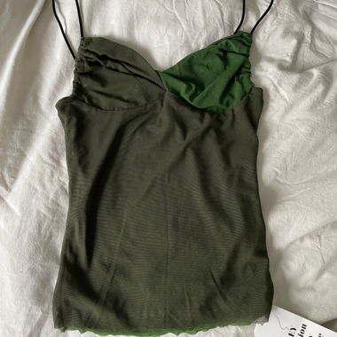Y2K durchsichtiges Multi-grünes Tanktop NEU