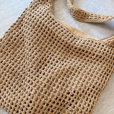 Beige Mesh Bag