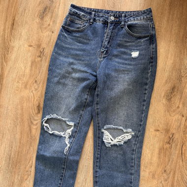Distressed Blue Jeans