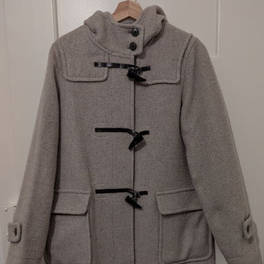 MUJI Beige Wool Blend Duffle Coat