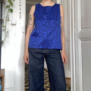 Vintage-Top königsblau – made in France