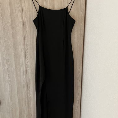 Long black dress with slit