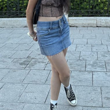 Bershka denim mini skort