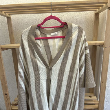 Beige Brown Striped Yessica C&A Poncho