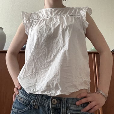 White Ruffled Top/Blouse