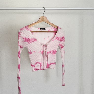 Pink weisses langarm Shirt