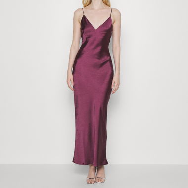 Satin Maxikleid~ burgundy