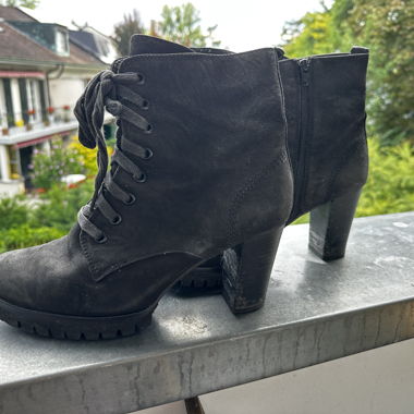 Black Leather Ankle Boots
