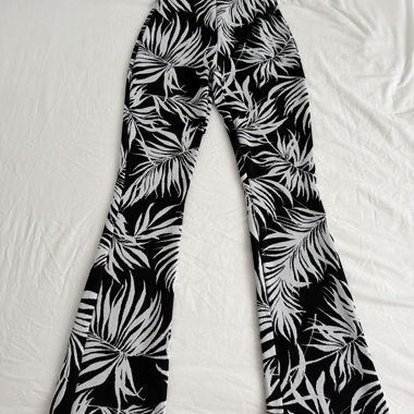 White and Black Flared Trousers
